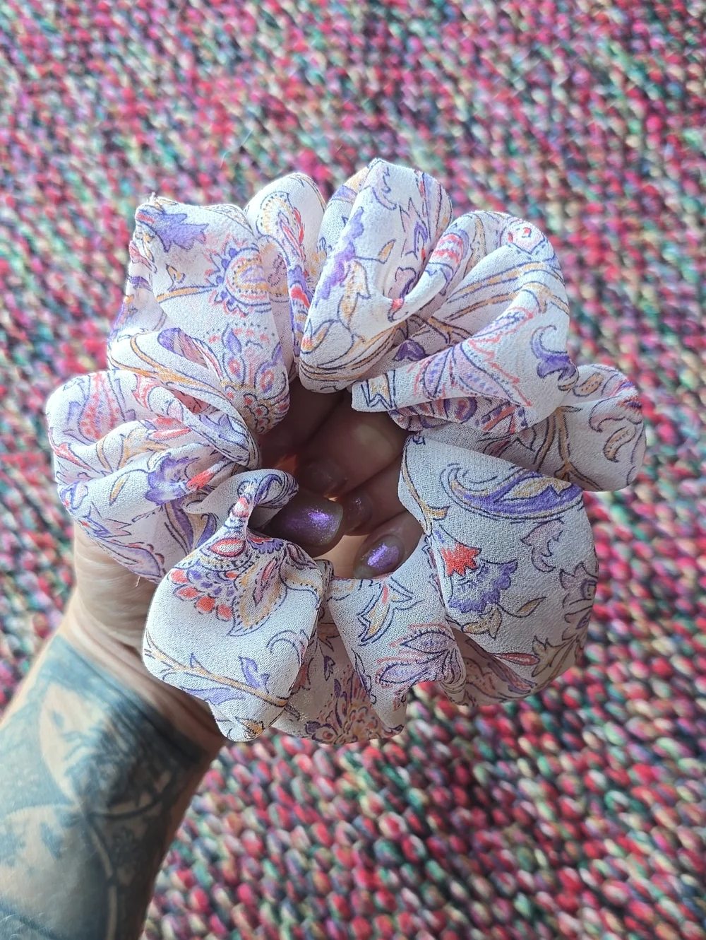 Floral Pastel Scrunchie Hair Accessory
